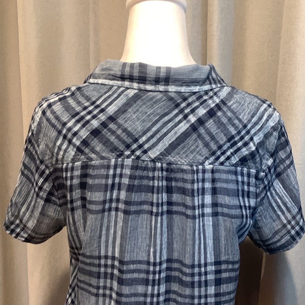 Lucky Brand Blue Plaid Button-Down Shirt Size Small - Picture 5 of 14